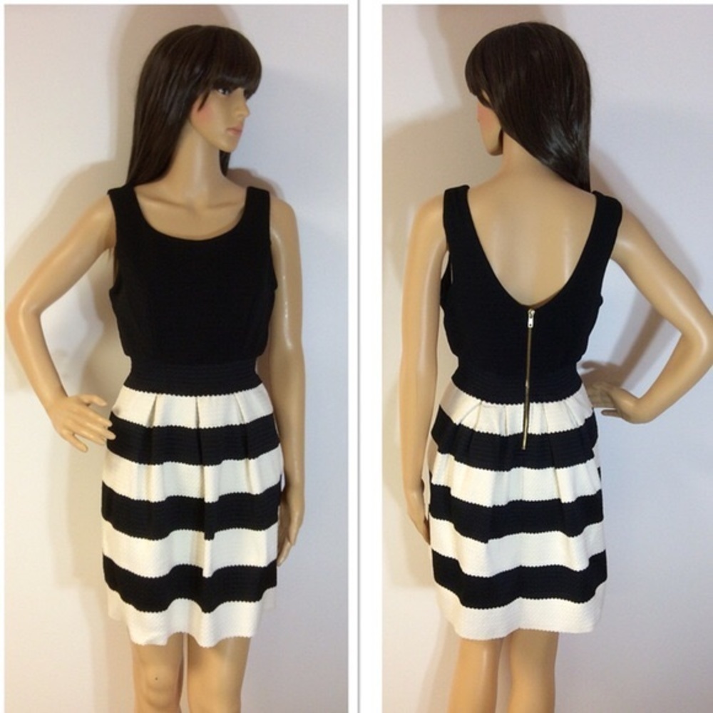 AS U WISH PRECIOUS BLACK AND WHITE DRESS